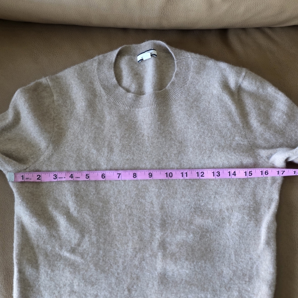 J.Crew 100% Cashmere Classic-fit Crewneck Sweater, color Camel, size Small - Picture 4 of 8